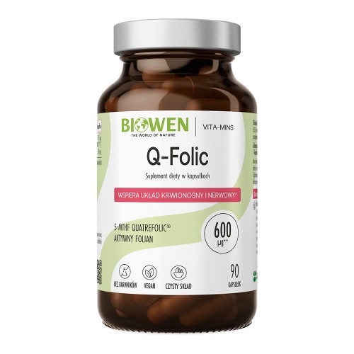 Q-folic - metylowany kwas foliowy - 5-MTHF Biowen - 90 kapsułek